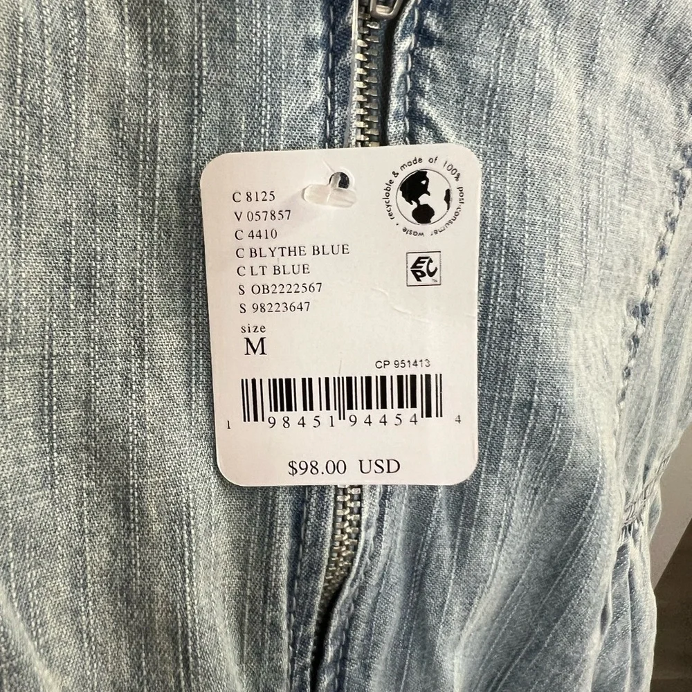 Free People Blue Denim Zip-Up Romper - Picture 5 of 5